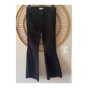 Free People black corduroy flare pants sz 29 flawed